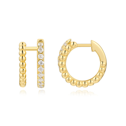 Luxury Modern S925 Silver Gold Plated Moissanite Stud Earrings Set