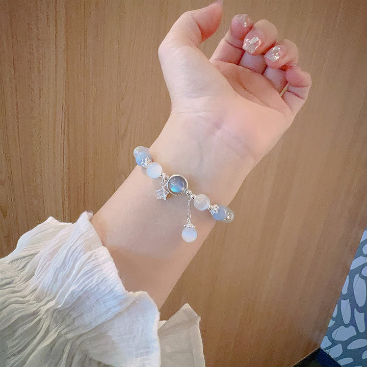 Kedi Gözü Taşı Kelebek Kolye Ucu Bilekliği