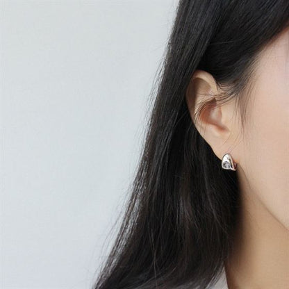Simple Geometric Triangle 925 Sterling Silver Leverback Earrings