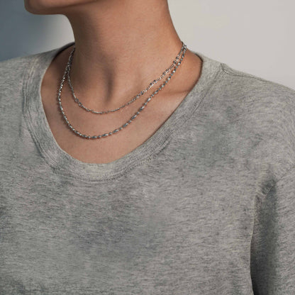 Fashion Irregular Golden Hollow Chain 925 Sterling Silver Necklace