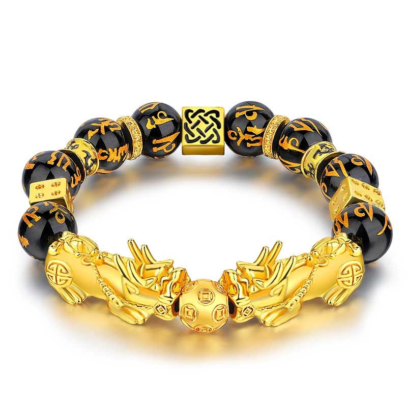Feng Shui PiXiu Siyah Obsidyen Zenginlik ve Bolluk Bilekliği