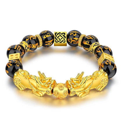 Feng Shui PiXiu Siyah Obsidyen Zenginlik ve Bolluk Bilekliği