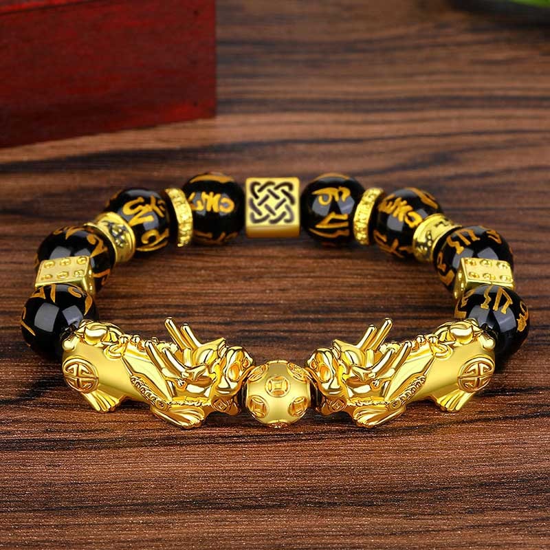 Feng Shui PiXiu Siyah Obsidyen Zenginlik ve Bolluk Bilekliği